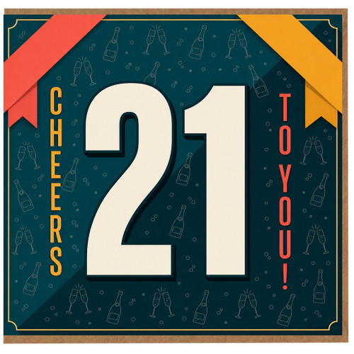 21st Birthday Card, Cheers To You!