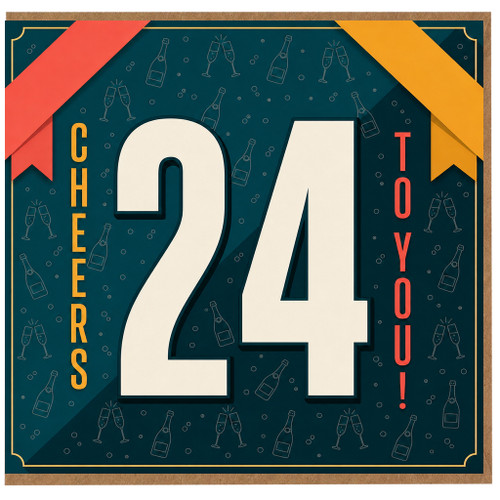 24th Birthday Card, Cheers to You Celebration Card