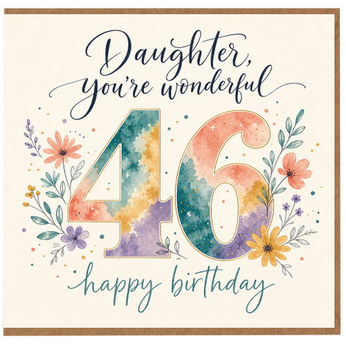 46th Birthday Card, na You're Wonderful Happy Birthday Floral Card