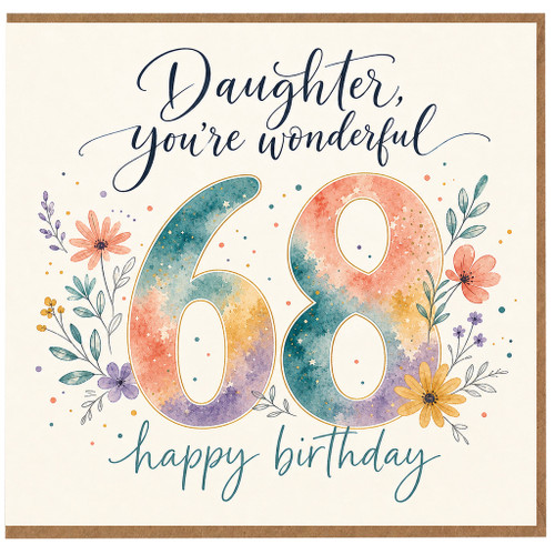 68th Birthday Card, Wonderful na Floral Birthday Card