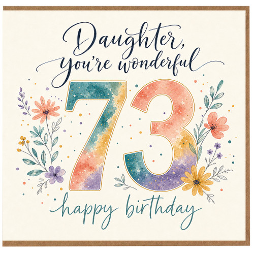 73rd Birthday Card, You're Wonderful Happy Birthday Card