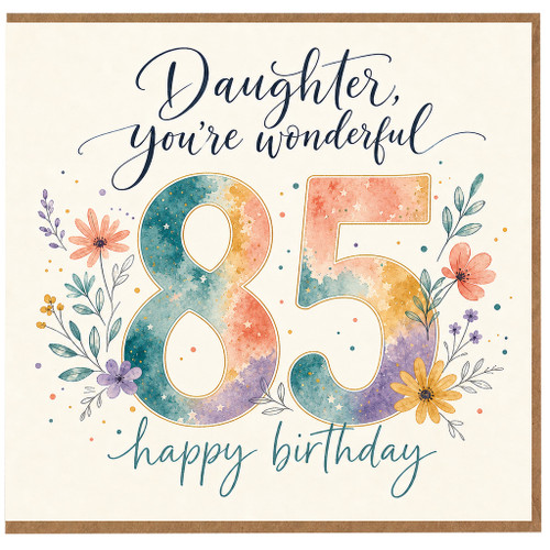85th Birthday Card, na You're Wonderful Happy Birthday Floral Card