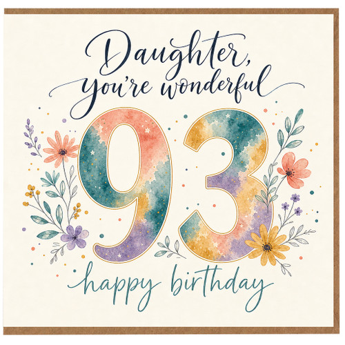 93rd Birthday Card, You're Wonderful Happy Birthday Card