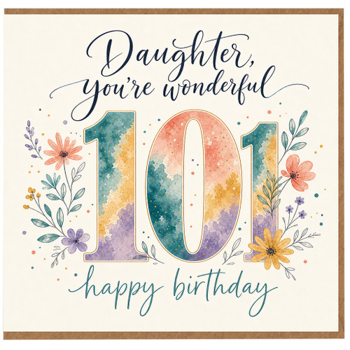 101st Birthday Card, Happy Birthday Card for na