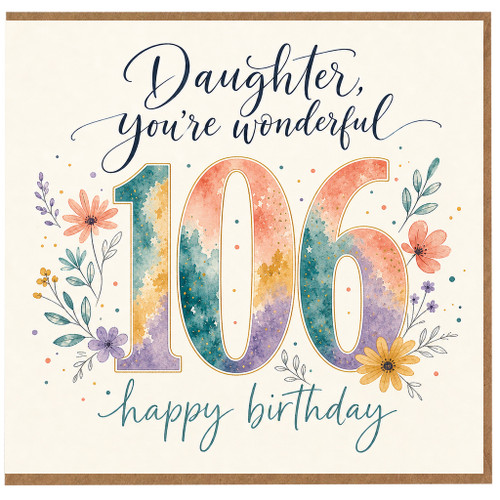 106th Birthday Card, You're Wonderful Happy Birthday