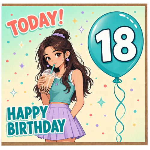 18th Birthday Card, Happy 18th Birthday Today Card