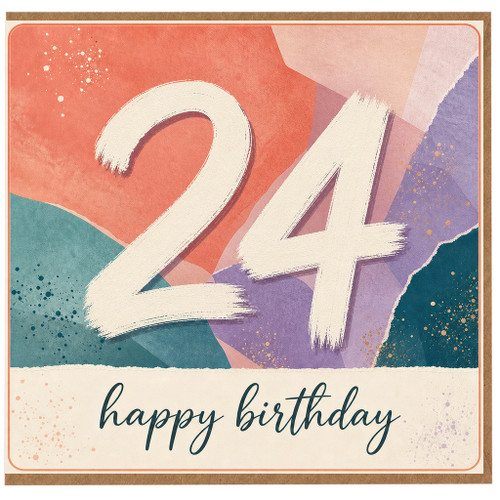 24th Birthday Card, Happy Birthday Card