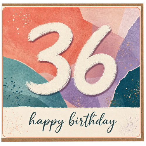 36th Birthday Card, Happy Birthday Card