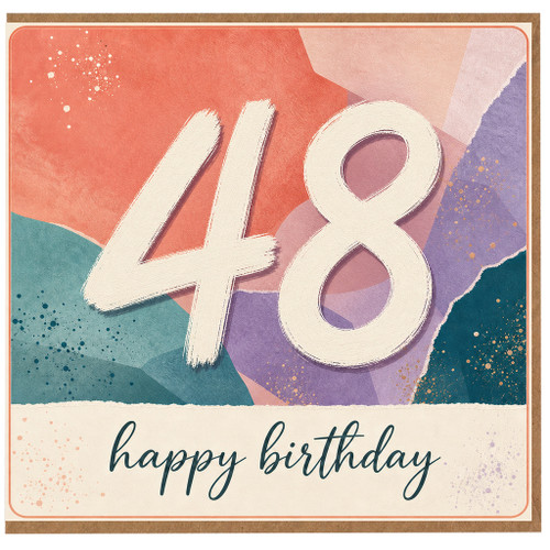 48th Birthday Card, Happy Birthday Card for 48 Year Old
