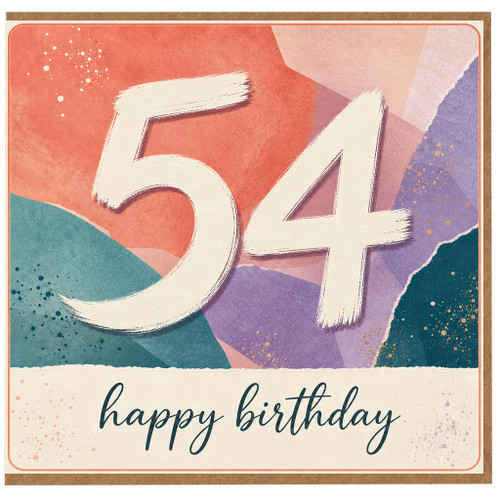 54th Birthday Card, Happy Birthday Age 54 Card