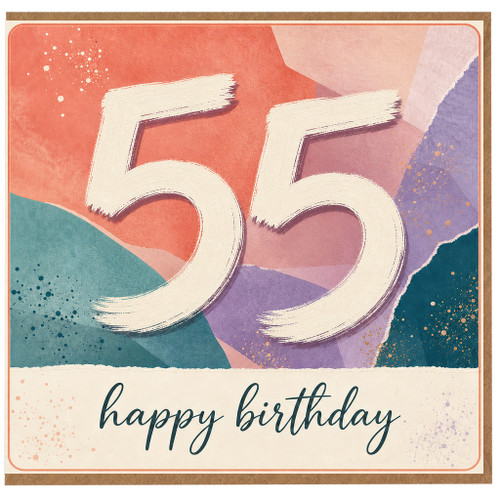 55th Birthday Card, Happy Birthday Card for 55 Year Old