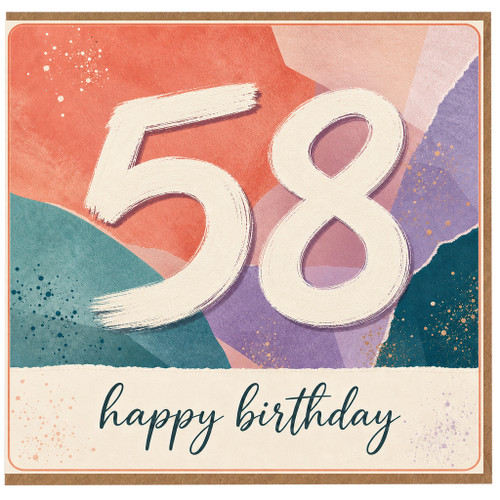 58th Birthday Card, Happy Birthday Card for 58 Year Old