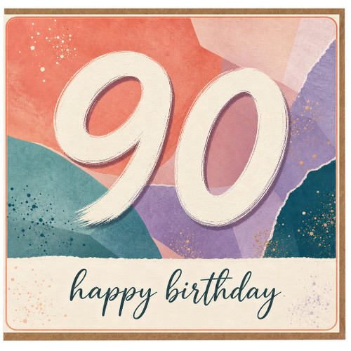 90th Birthday Card, Happy Birthday Card