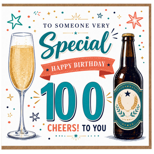 100th Birthday Card, Special Cheers To You Birthday Card