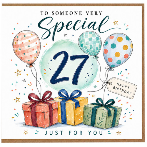 27th Birthday Card, To Someone Very Special, Happy Birthday Just For You