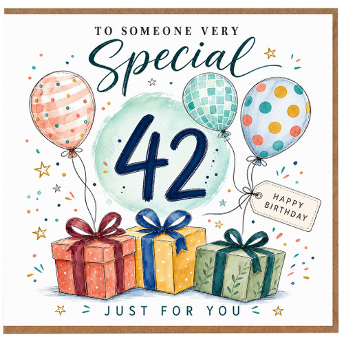 42nd Birthday Card, Happy Birthday Just For You Card