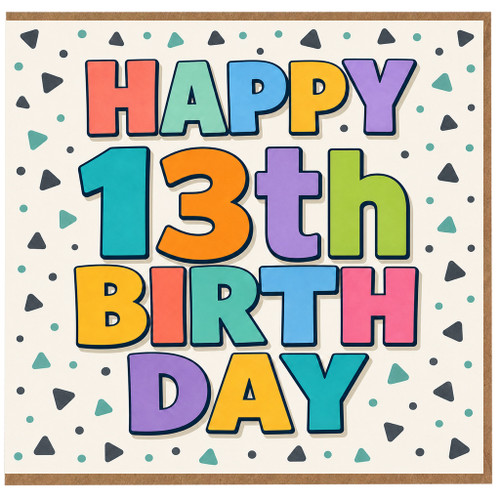 13th Birthday Card, Happy 13th Birthday Card