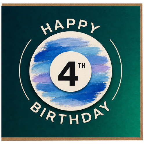 4th Birthday Card, Happy Birthday Age 4 Card