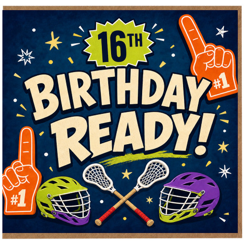 16th Birthday Card, Birthday Ready Lacrosse Theme Card