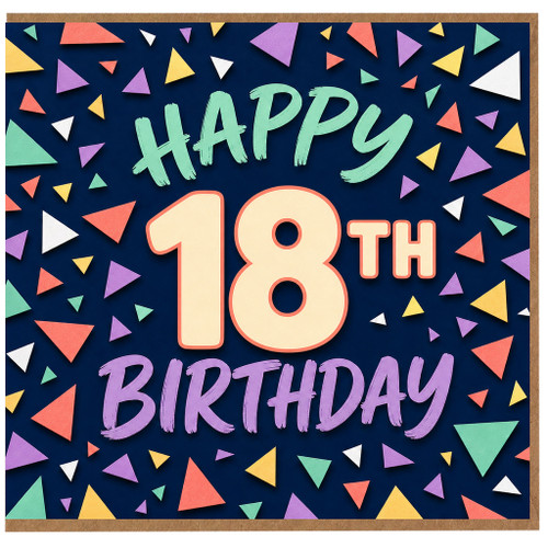 18th Birthday Card, Happy 18th Birthday Confetti Design Card