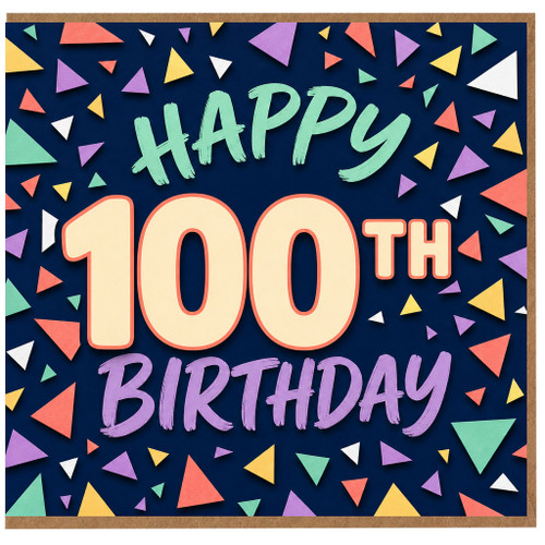 100th Birthday Card, Happy 100th Birthday Confetti Design