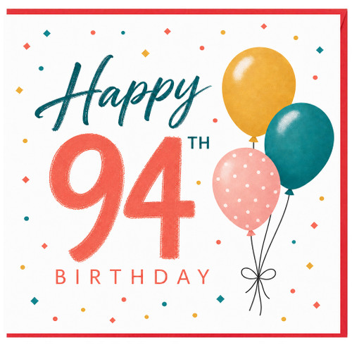 94th Birthday Card, Happy 94th Birthday Balloon Card