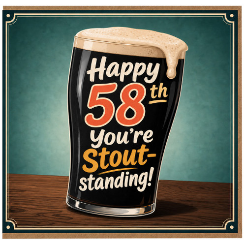58th Birthday Card, Funny Beer Lover Card