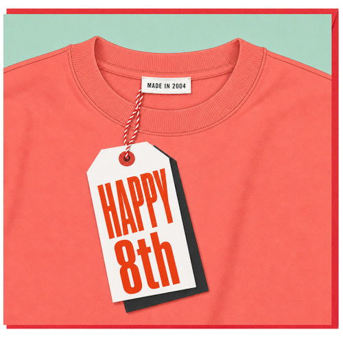 8th Birthday Card, Happy 8th Sweatshirt Style Design