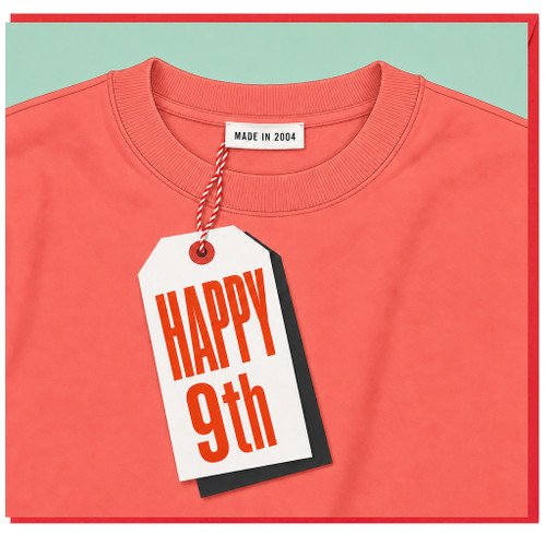 9th Birthday Card, Happy 9th Birthday Design