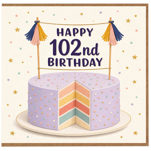 102nd Birthday Card, Happy 102nd Birthday Card