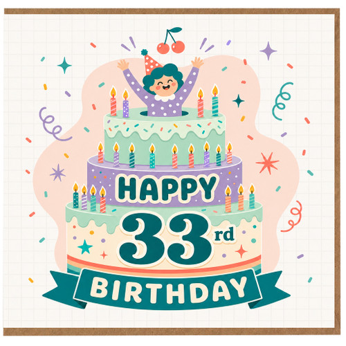 33rd Birthday Card, Happy 33rd Birthday Card