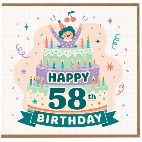 58th Birthday Card, Happy 58th Birthday Card