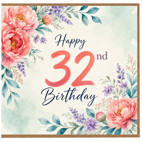 32nd Birthday Card