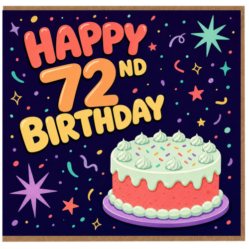 72nd Birthday Card, Happy 72nd Birthday Card