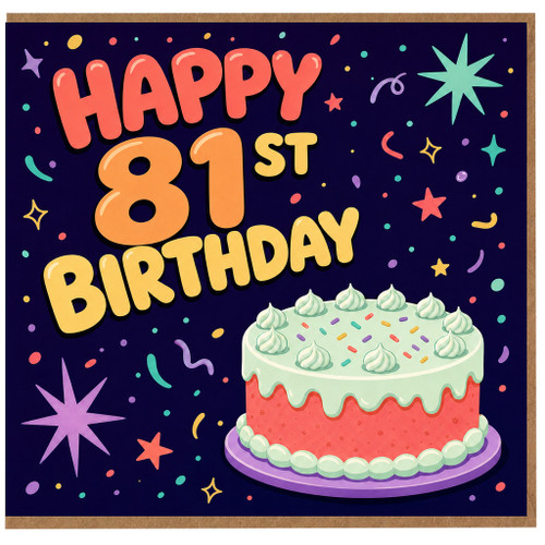81st Birthday Card, Happy 81st Birthday Card