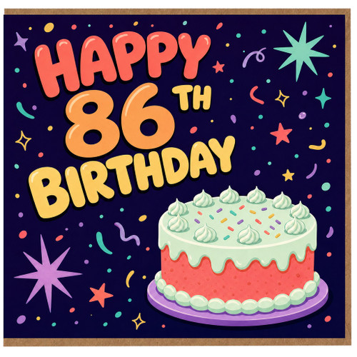 86th Birthday Card, Happy 86th Birthday Card
