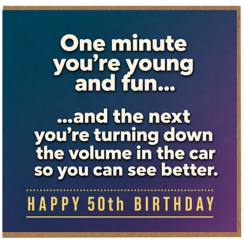 50th Birthday Card, Funny Happy 50th Birthday Card