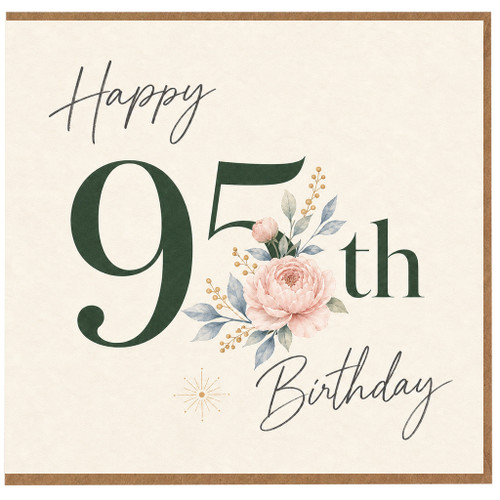 95th Birthday Card, Happy 95th Birthday Floral Card
