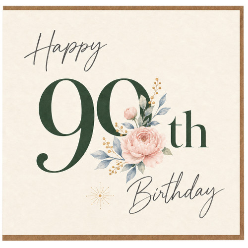 99th Birthday Card, Happy 90th Birthday Floral Card