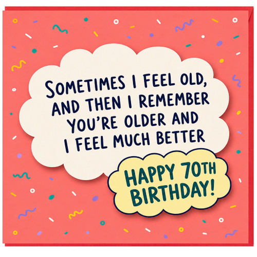 70th Birthday Card, Funny Milestone Birthday Card, Happy 70th Birthday Card