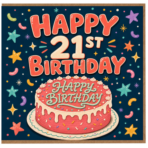 21st Birthday Card, Happy 21st Birthday Card