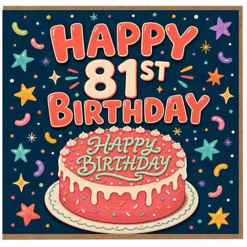 81st Birthday Card, Happy 81st Birthday Card for Him or Her