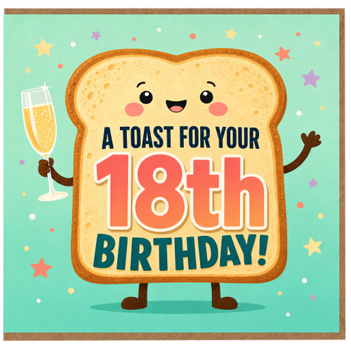 18th Birthday Card, A Toast For Your 18th Birthday Card