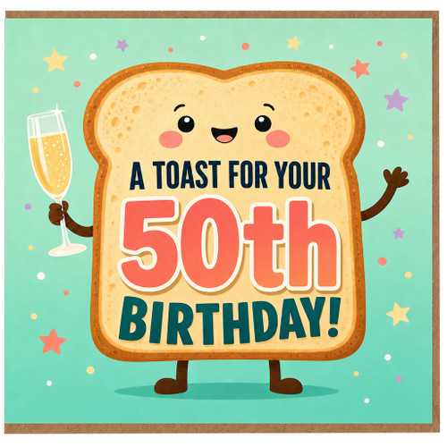 50th Birthday Card, A Toast For Your 50th Birthday Card