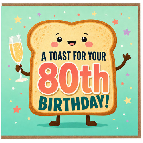 80th Birthday Card, A Toast For Your Birthday