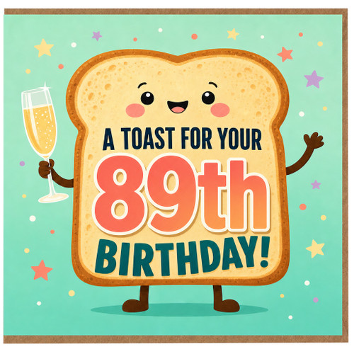 89th Birthday Card, A Toast For Your 89th Birthday Funny Birthday Card
