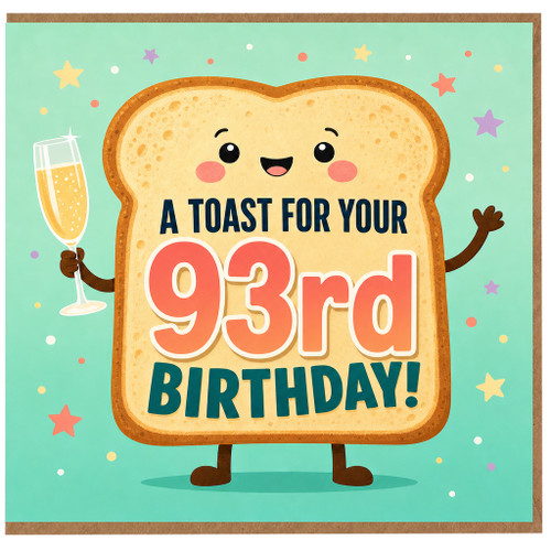 93rd Birthday Card, A Toast For Your 93rd Birthday Greeting Card