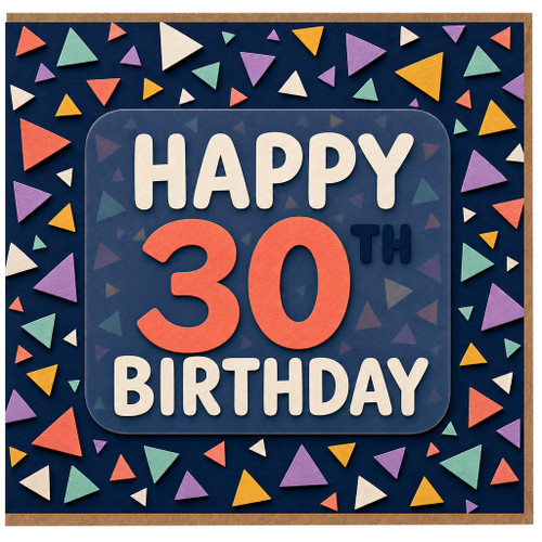 30th Birthday Card, Happy 30th Birthday Confetti Design