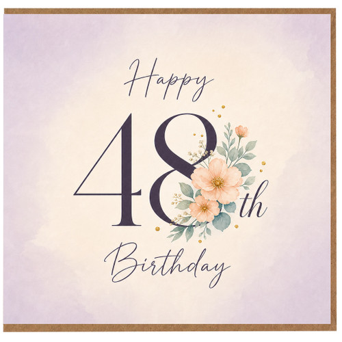 48th Birthday Card, Happy 40th Birthday Floral Card