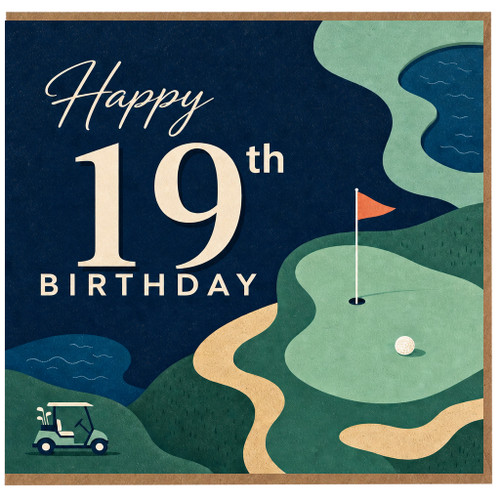 19th Birthday Card, 19th Birthday Golf Card